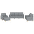 4 Piece Sofa Set with Pillows Light Grey Fabric