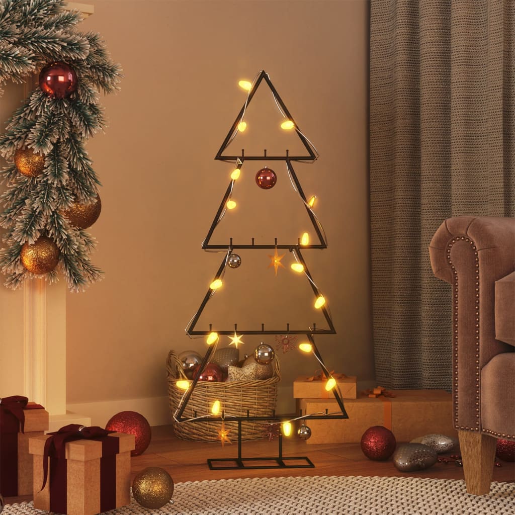 Metal Christmas Tree for Decoration Black 125 cm