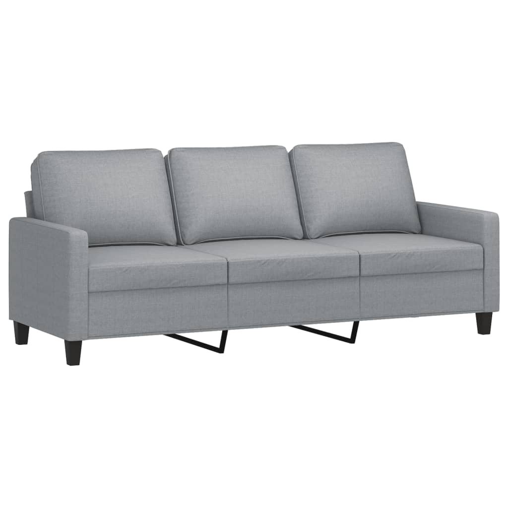 3-Seater Sofa Light Grey 180 cm Fabric