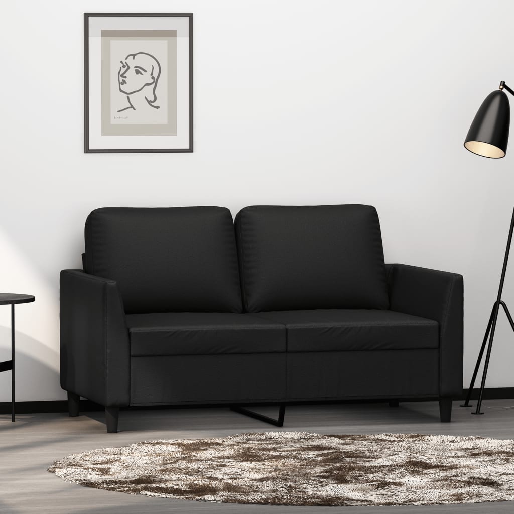 2-Seater Sofa Black 120 cm Faux Leather