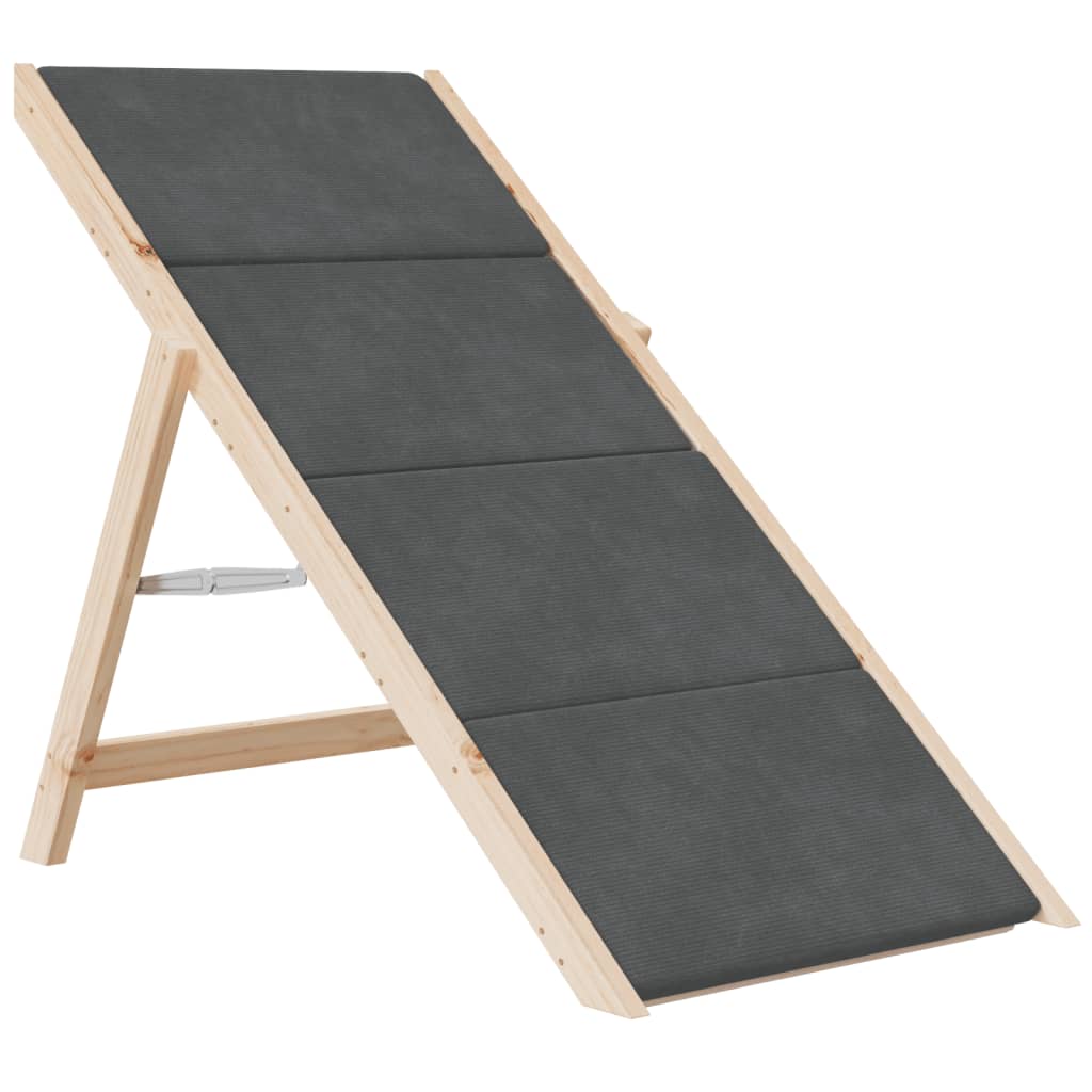 Dog Stair Grey 105x47 cm Solid Wood Fir