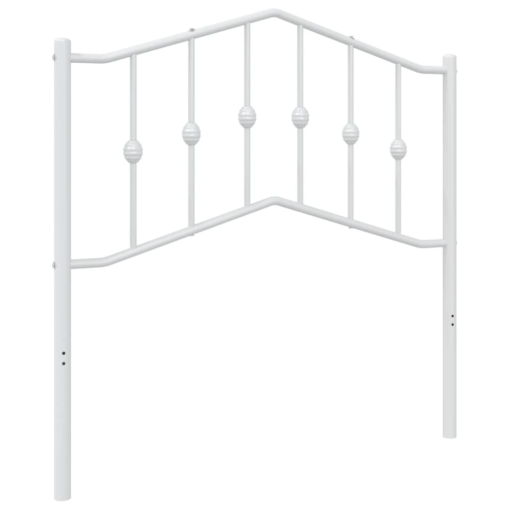 Metal Headboard White 90 cm