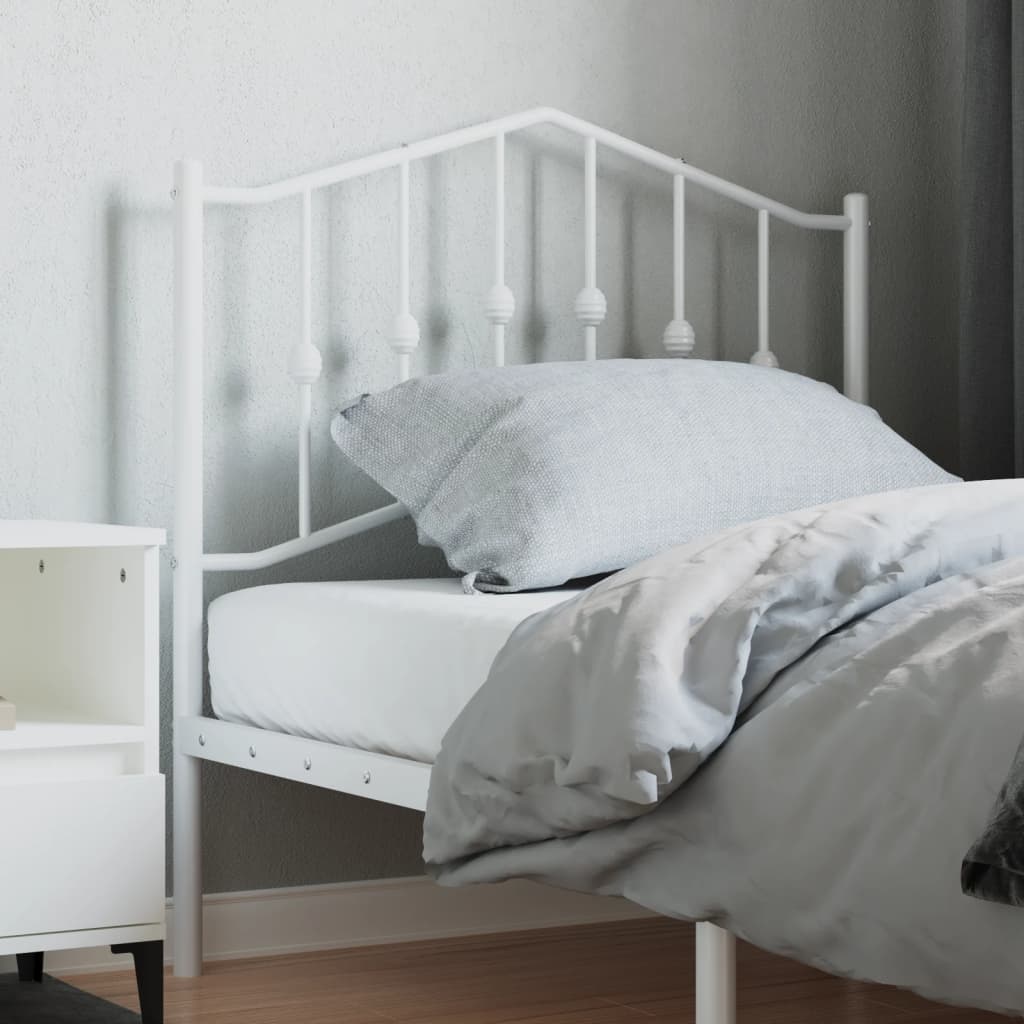 Metal Headboard White 90 cm