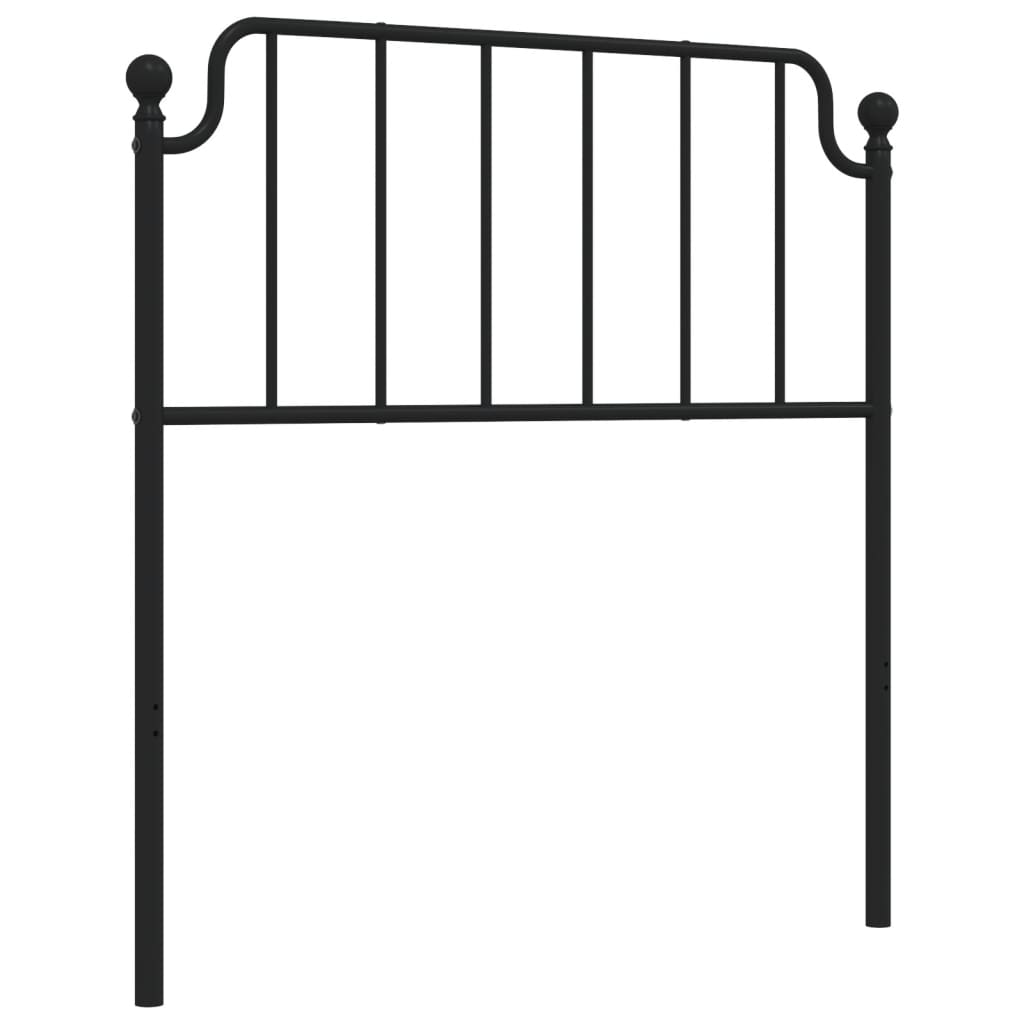 Metal Headboard Black 90 cm