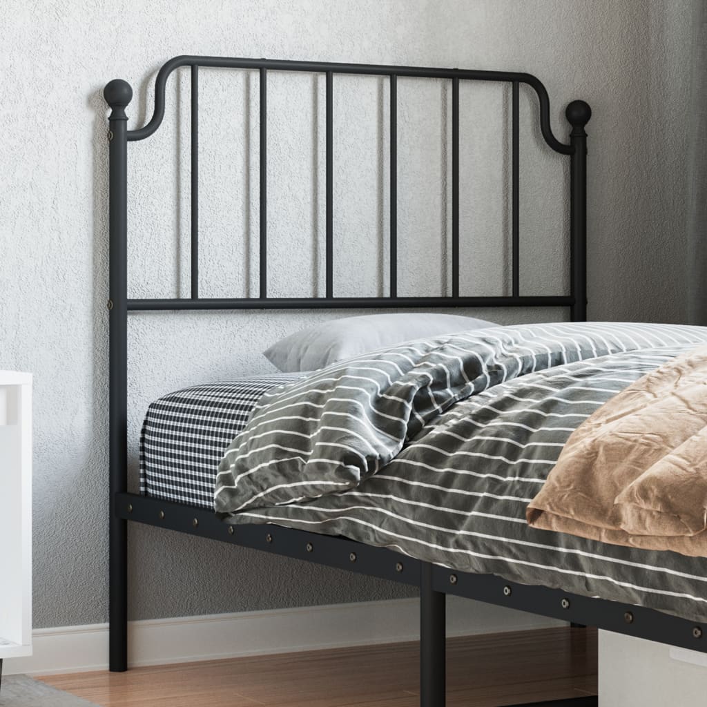 Metal Headboard Black 90 cm