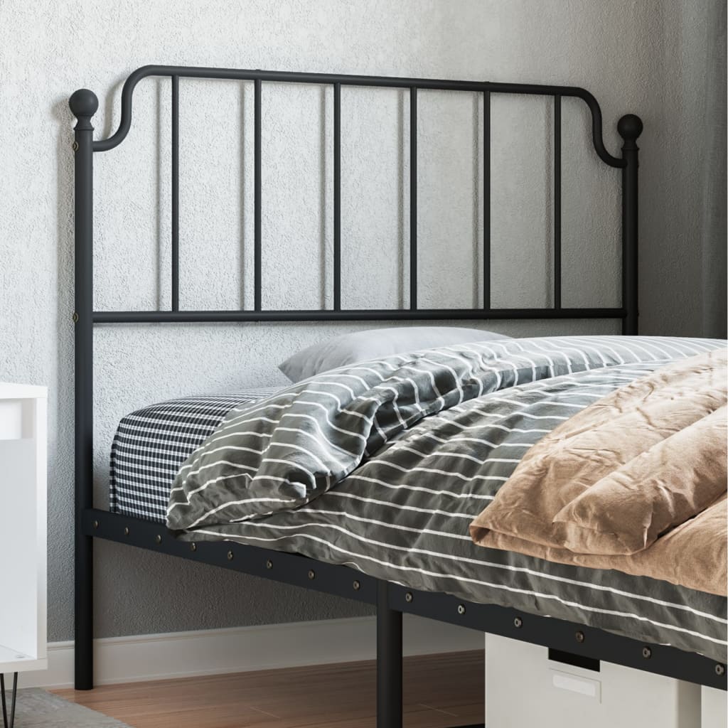 Metal Headboard Black 107 cm King Single