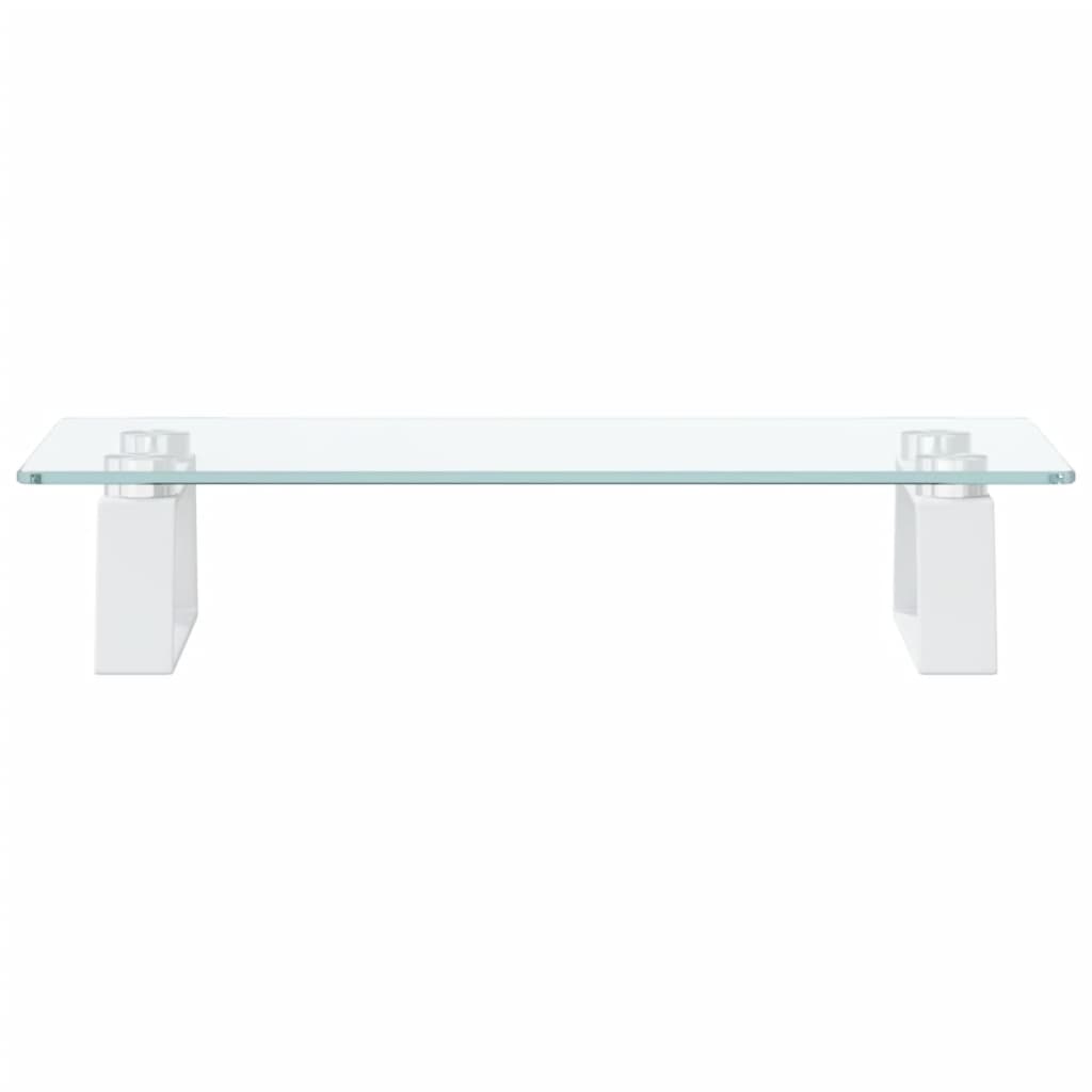 Monitor Stand White 40x20x8 cm Tempered Glass and Metal