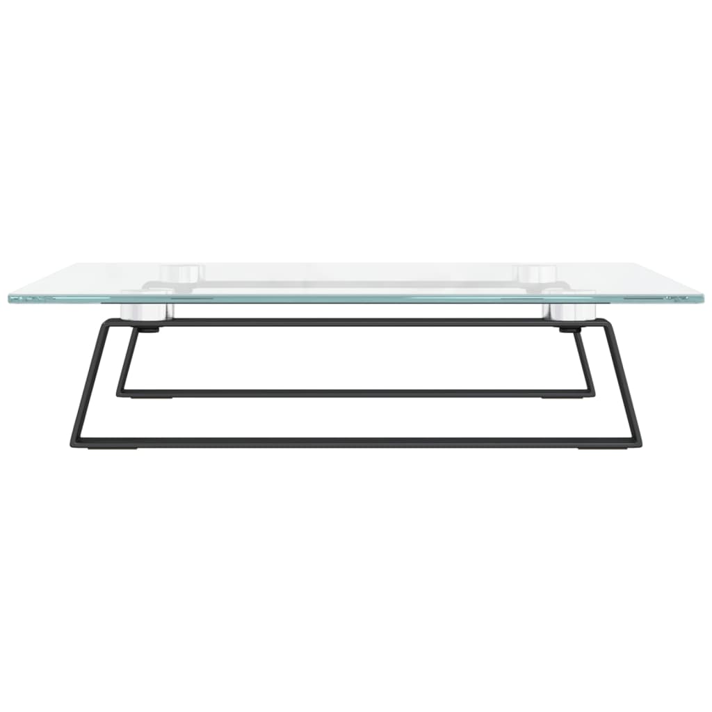 Monitor Stand Black 40x35x8 cm Tempered Glass and Metal