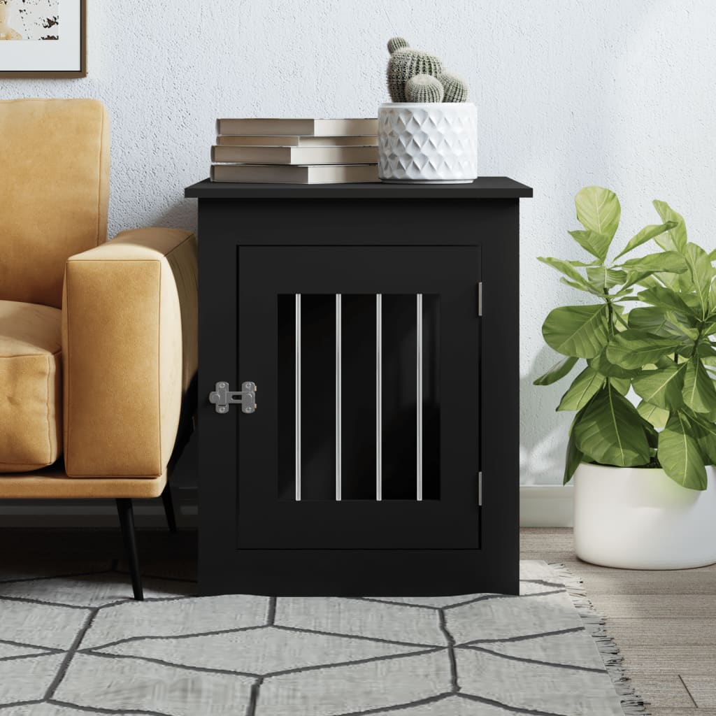 Dog Crate Furniture Black 55x75x65 cm Engineered Wood