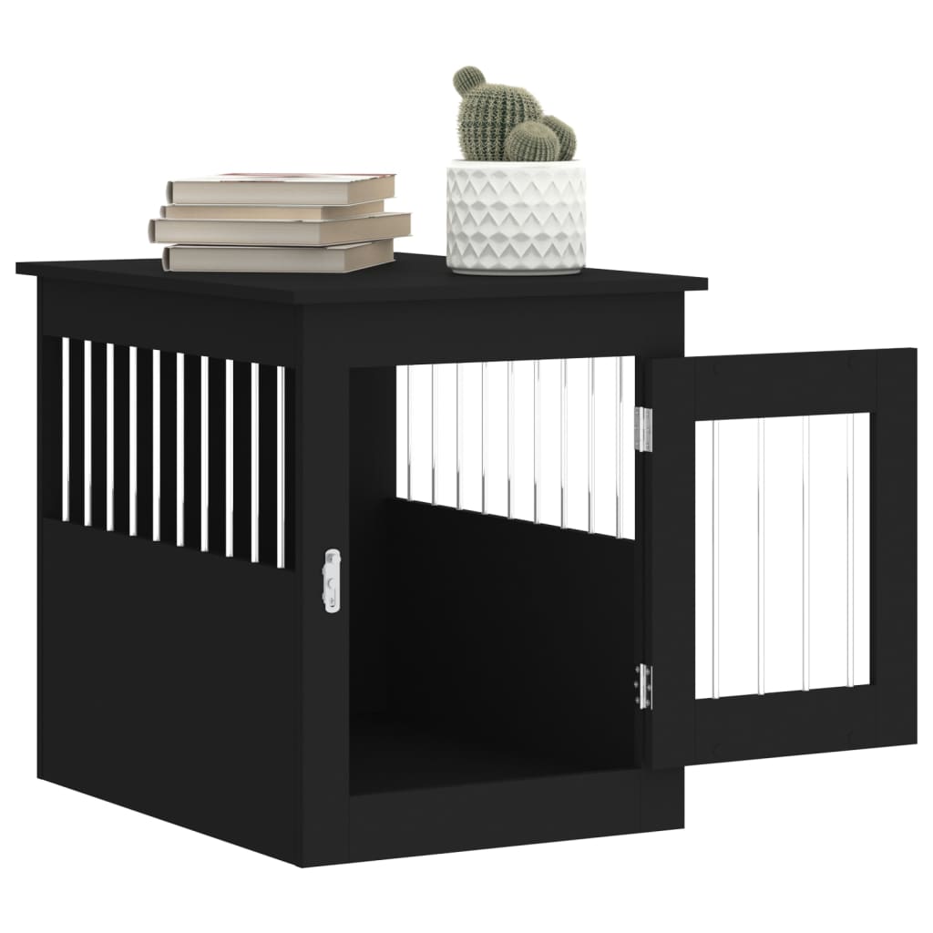 Dog Crate Furniture Black 55x75x65 cm Engineered Wood