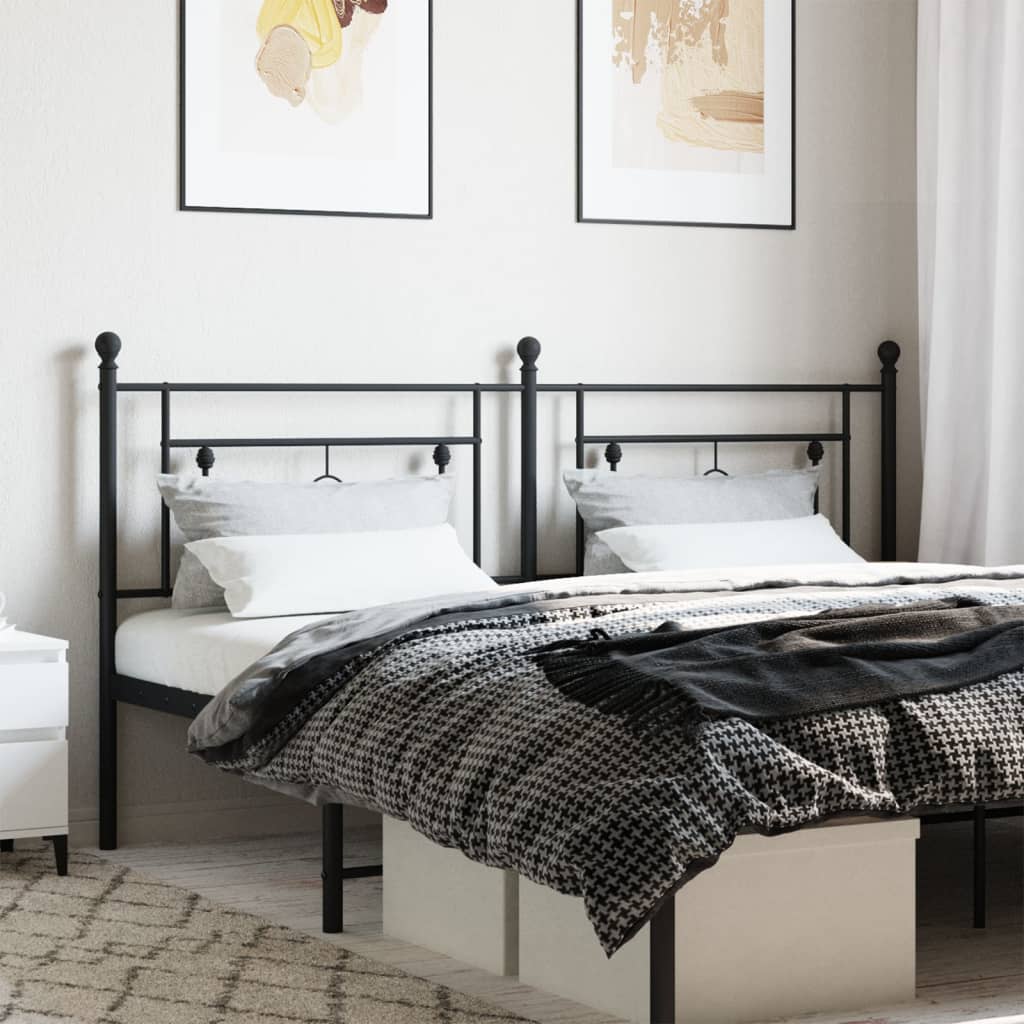 Metal Headboard Black 183 cm King