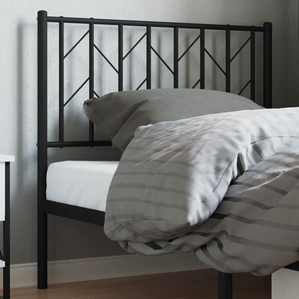 Metal Headboard Black 90 cm