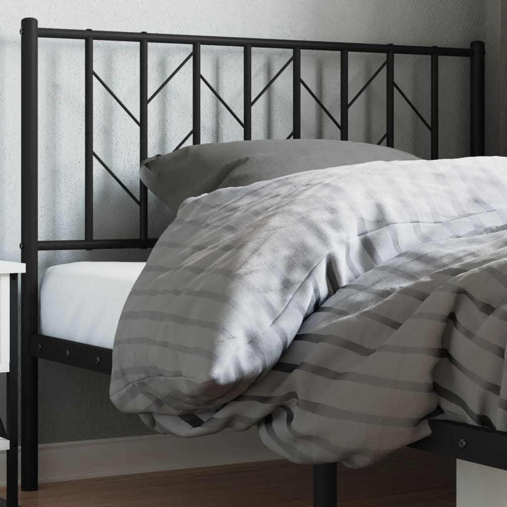 Metal Headboard Black 107 cm King Single