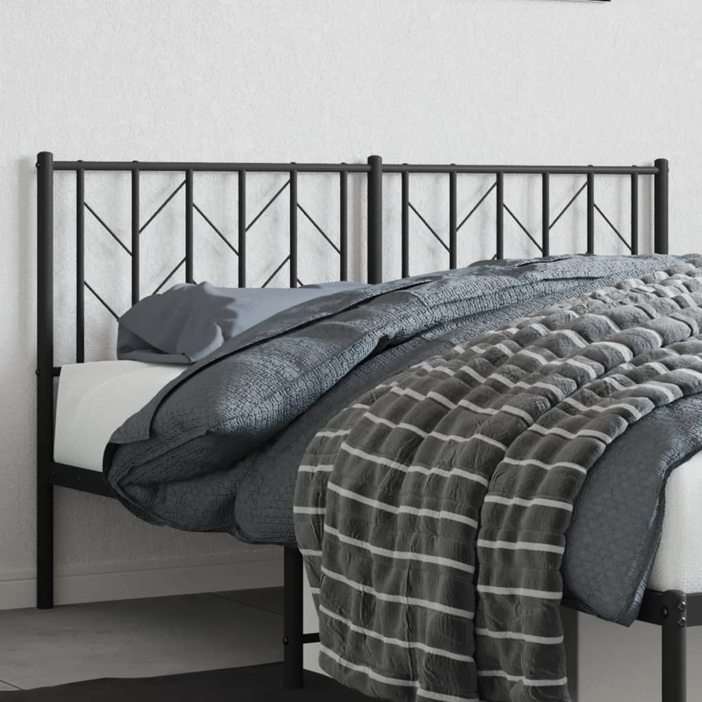 Metal Headboard Black 152 cm Queen