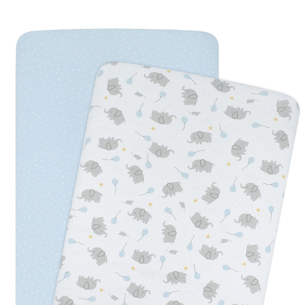 2pack Jersey Bassinet Fitted Sheet
(40 x 80 x 12cm) Mason/Confetti