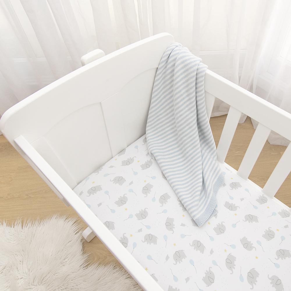 2pack Jersey Bassinet Fitted Sheet
(40 x 80 x 12cm) Mason/Confetti