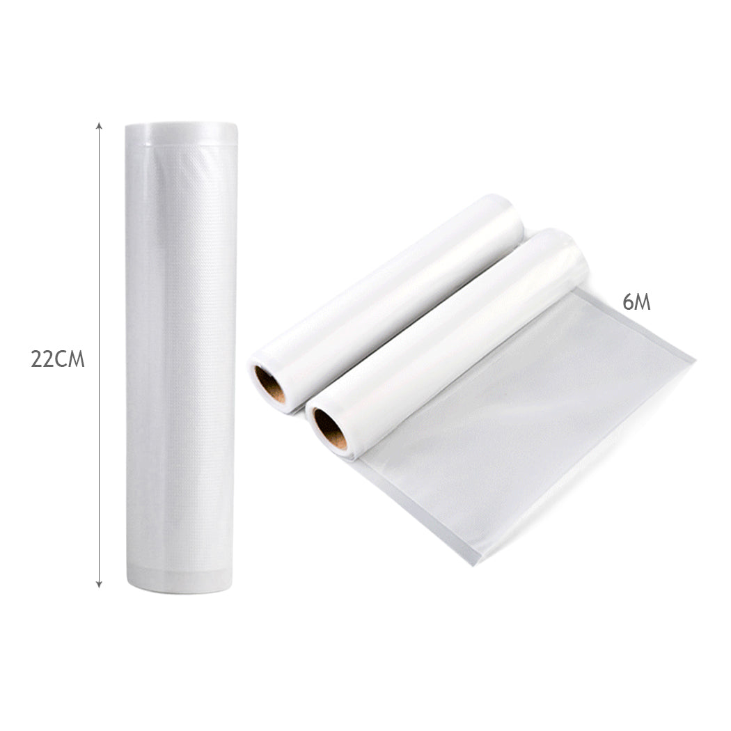 2 Rolls Vacuum Food Sealer Seal Bags Rolls Saver Storage Commercial Grade 22cm