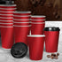 500 Pcs 8oz Disposable Takeaway Coffee Paper Cups Triple Wall Take Away w Lids