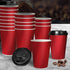 500 Pcs 16oz Disposable Takeaway Coffee Paper Cups Triple Wall Take Away w Lids