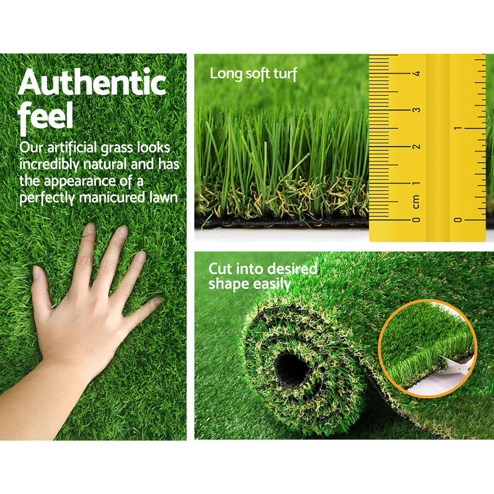 Primeturf Artificial Grass 60SQM 30mm Synthetic Fake Lawn Turf Plastic Plant 4-coloured 2mx5m