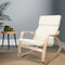 Artiss Bentwood Rocking Armchair Cotton Cushion Wooden Rocker Lounge Chair Beige