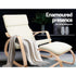 Rocking Armchair Bentwood Frame With Foot Stool Beige