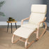 Rocking Armchair Bentwood Frame With Foot Stool Beige