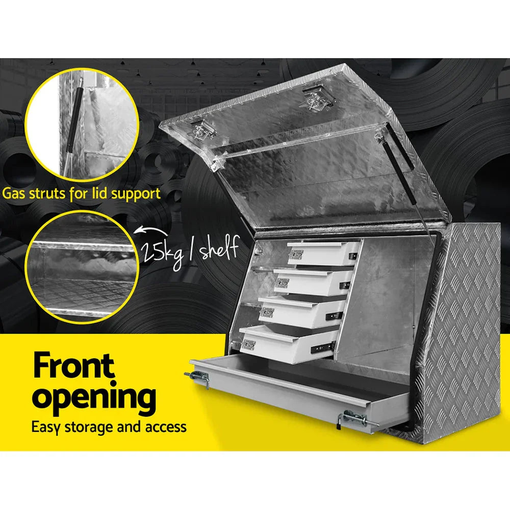 Aluminium Ute Tool Box 5 Drawer Truck Storage Toolbox 122cm