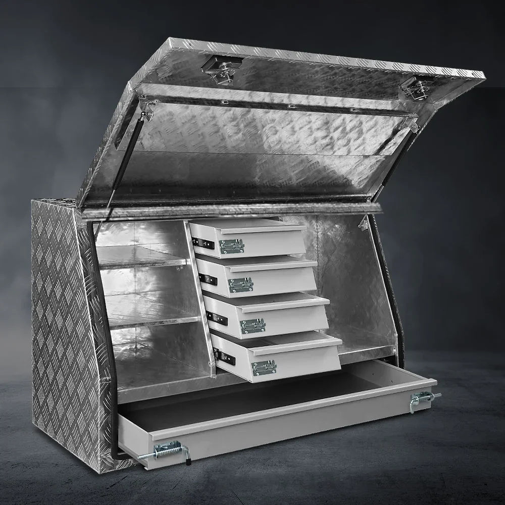 Aluminium Ute Tool Box 5 Drawer Truck Storage Toolbox 122cm