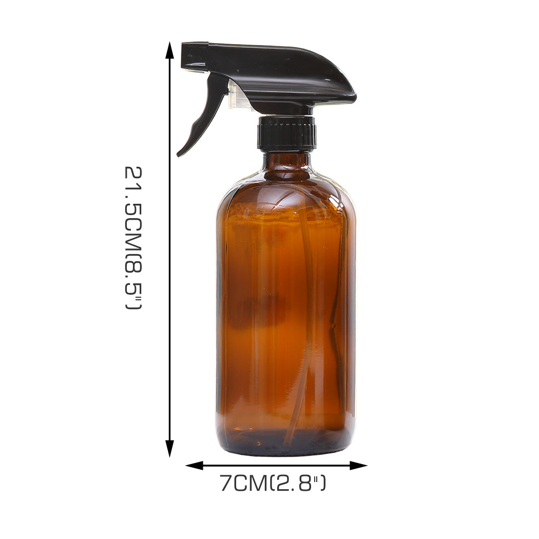 6x 500ml Amber Glass Spray Bottles Trigger Water Sprayer Aromatherapy Dispenser