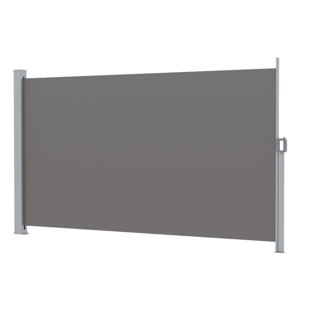 Instahut Side Awning Sun Shade Outdoor Retractable Privacy Screen 1.8X3M Grey