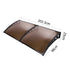 Instahut Window Awning Door Canopy 1m x 2m Brown Hollow Sheet Plastic Frame