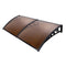 Instahut Window Door Awning 1mx2.4m Brown Hollow Sheet Plastic Frame