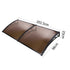 Instahut Window Door Awning Canopy 1mx2m Brown Sheet Black Plastic Frame