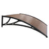 Instahut Window Door Awning Canopy 1mx2m Brown Sheet Black Plastic Frame