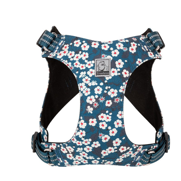 Floral Doggy Harness - Blue, XS