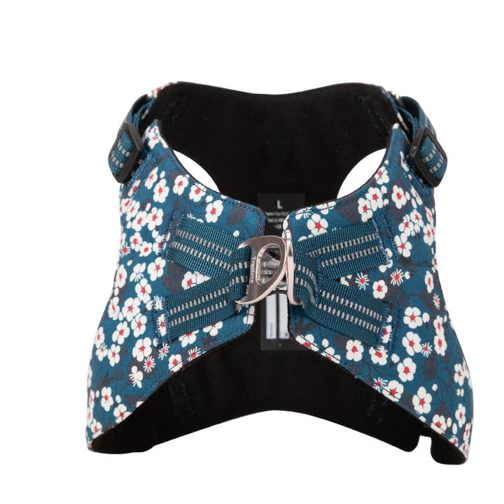 Floral Doggy Harness - Blue, XS