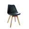 Dining Chairs Set of 4 Leather Plastic DSW Replica Wooden Black