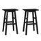Bar Stools Kitchen Counter Stools Wooden Chairs Black x2