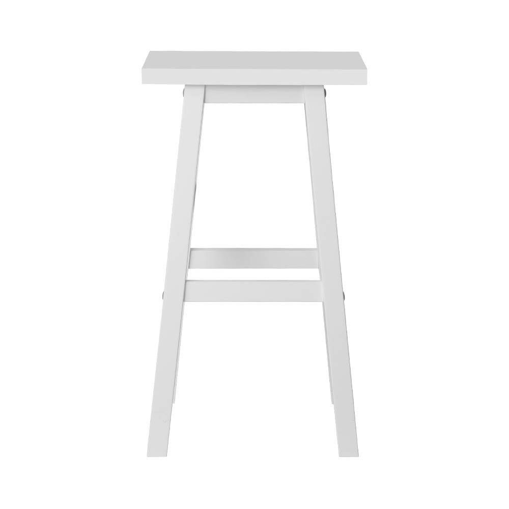Bar Stools Kitchen Counter Stools Wooden Chairs White x2