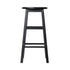 2x Bar Stools Round Chairs Wooden Black
