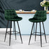 Artiss 2x Bar Stools Velvet Chairs Green