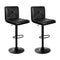 2x Bar Stools Kitchen Dining Chairs Gas Lift Stool Leather Black