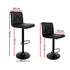 2x Bar Stools Kitchen Dining Chairs Gas Lift Stool Leather Black