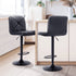 2x Bar Stools Kitchen Dining Chairs Gas Lift Stool Leather Black