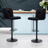 2x Bar Stools Kitchen Dining Chairs Gas Lift Stool Leather Black