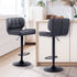 Artiss 2x Bar Stools Gas Lift Leather Padded Grey