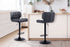 Artiss 2x Bar Stools Gas Lift Leather Padded Grey