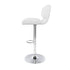 2x Bar Stools Gas Lift Leather Padded White