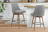 Artiss 2x Bar Stools Swivel Seat Wooden Grey